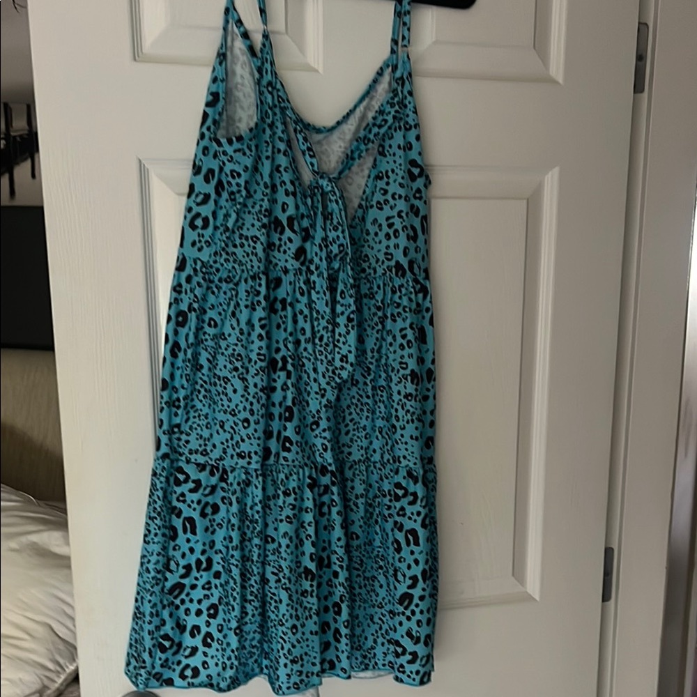 SHEIN Blue Leopard Print Dress